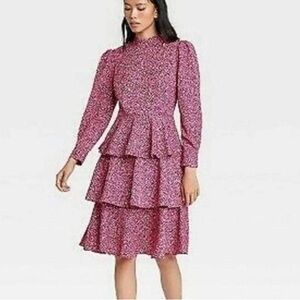 Who what wear‎ dress pink leopard animal print xxl long sleeve